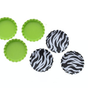 12er-Pack Grüne Zebra-Flaschenverschlüsse, bunt, 2,5 cm