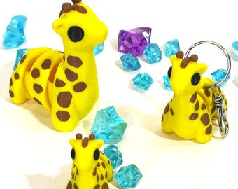 Baby Giraffe Flexi Toy, Keychain, and Mini's