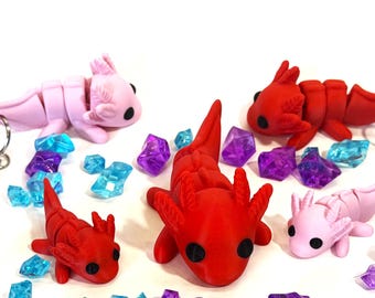 Cute Flexi Baby Axolotl 3D Printed
