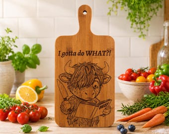 Laser Engraved Cutting Board | Funny Kitchen Decor | Bamboo Acacia Charcuterie Board | Kitchen Conversions Board