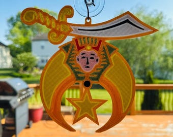 Shriner Suncatcher Shrine Logo Emblem 3D Printed