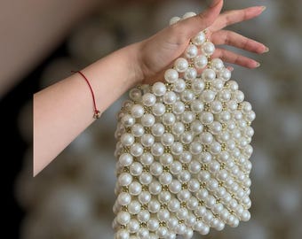 Beaded Shoulder Bag - Handmade Statement Purse - Retro Beadwork Handbag