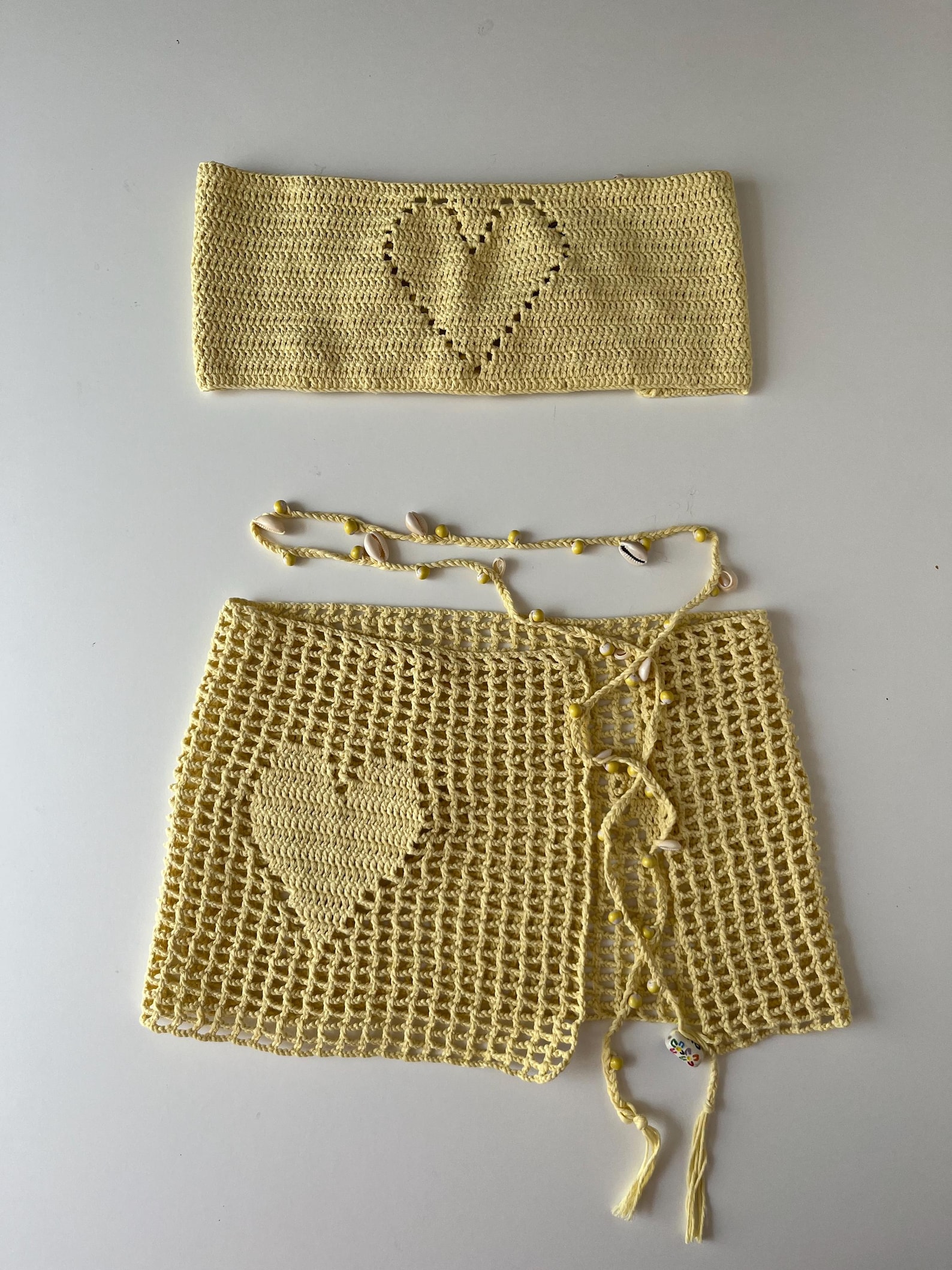 Beach Knit Set Soft Yarn Openwork Design