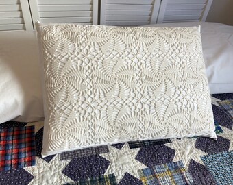 White Crochet Doily Accent Pillow