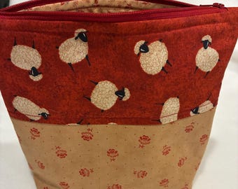 Sheep Notions Pouch: Knitting Accessories Bag, Handspinner Project Bag