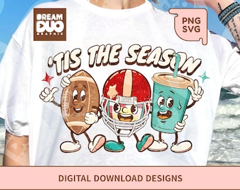 Football Season SVG: Red Helmet, Tis the season PNG (Digital Download