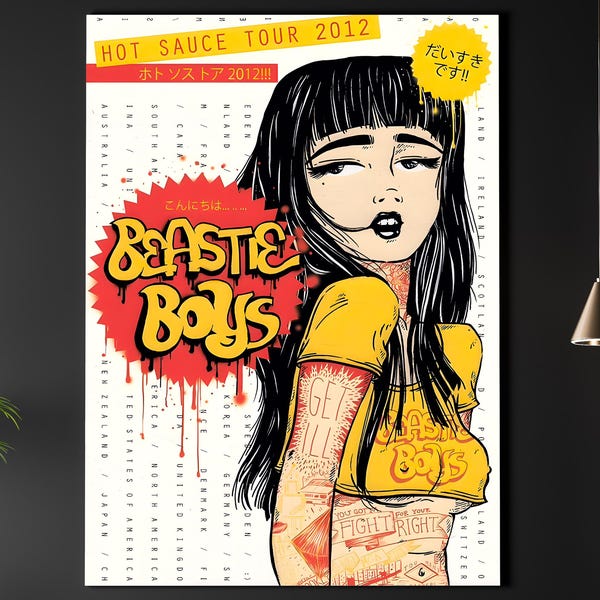 ビースティ・ボーイズ ホットソースツアーポスター：ヴィンテージロックコンサートアートプリント