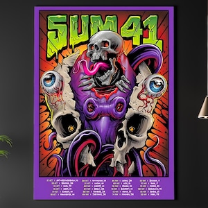 SUM 41 REPRODUCTION Gig Poster Matte A3 A4 Art Print. Final UK Tour. Vintage Rock Metal Concert. Heaven/Hell Pop Punk Metal Download Only