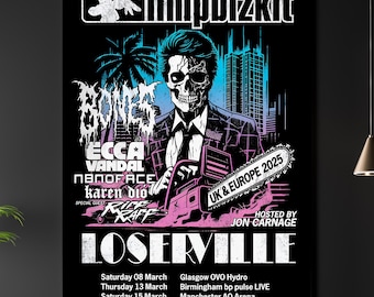 Limp Bizkit REPRODUCTION Gig Poster Matte A2 A3 A4 Art Print. UK