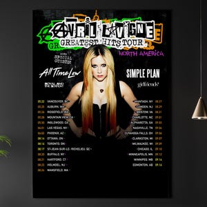 Avril Lavigne REPRODUCTION Gig Poster Matte A3 A4 Art Print. Greatest Hits Tour. North America. Concert. Heaven/Hell Pop Punk Metal DOWNLOAD