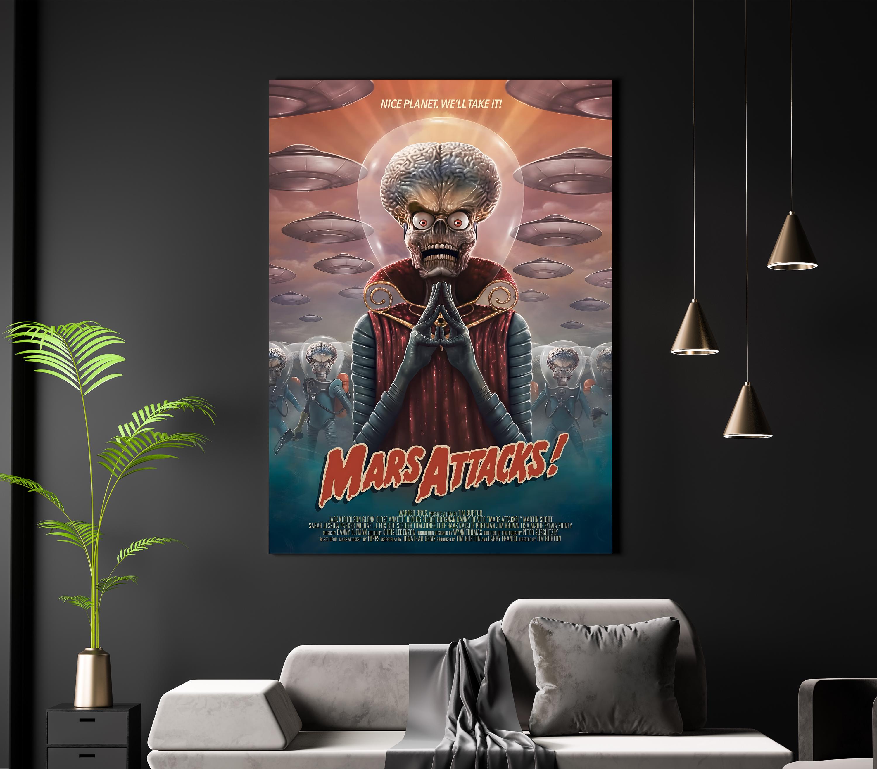 マーズ・アタック 映画ポスター：1990年代 SF アートプリント - A3/A4