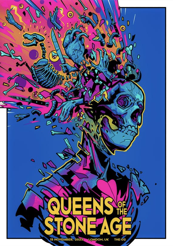 QOTSA Gig Poster: Queens of the Stone Age - London 2023 (digital