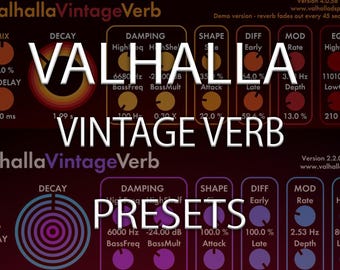 Vintage Verb PRESETS Valhalla plugin audio production reverb 30 presets pack