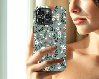 Tough Floral Phone Case: Botanical Cottagecore Protective Cover