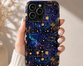 Celestial Stained Glass iPhone 13–17 Pro Max Case Cosmic Astrology Aesthetic Phone Case Star Moon Protective Cover