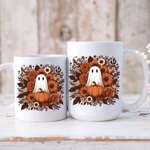 Halloween Ghost Mug - Spooky Season Coffee Cup Fall Aesthetic Kitchen Decor, Autumn Gift for Bookworms & Horror Fans, Unique Novelty Present image 5