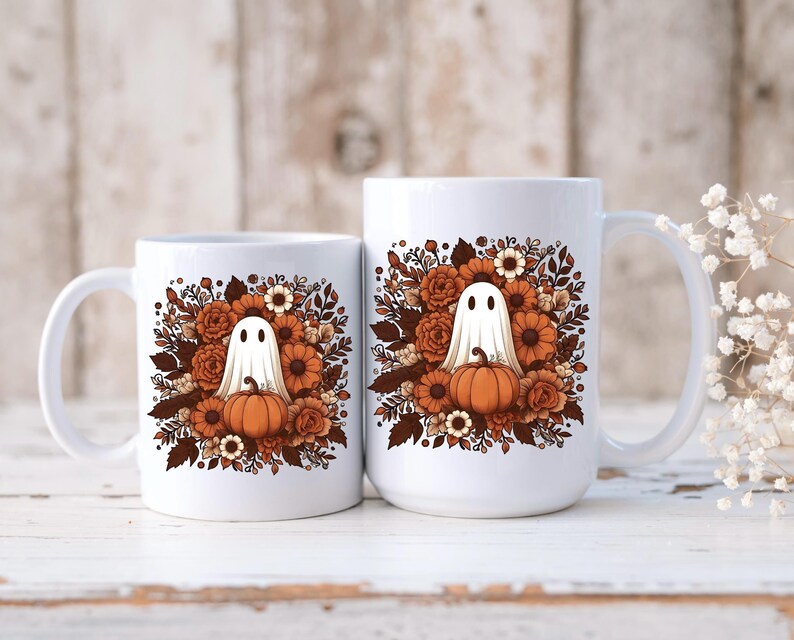 Halloween Ghost Mug - Spooky Season Coffee Cup Fall Aesthetic Kitchen Decor, Autumn Gift for Bookworms & Horror Fans, Unique Novelty Present image 5