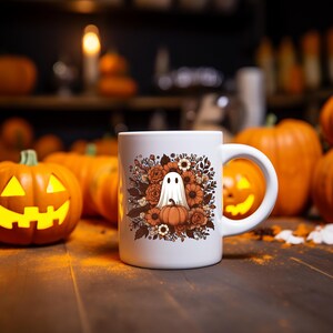 Halloween Ghost Mug - Spooky Season Coffee Cup Fall Aesthetic Kitchen Decor, Autumn Gift for Bookworms & Horror Fans, Unique Novelty Present image 8
