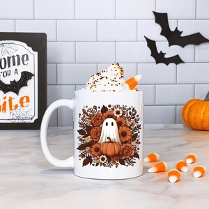 Halloween Ghost Mug - Spooky Season Coffee Cup Fall Aesthetic Kitchen Decor, Autumn Gift for Bookworms & Horror Fans, Unique Novelty Present image 9