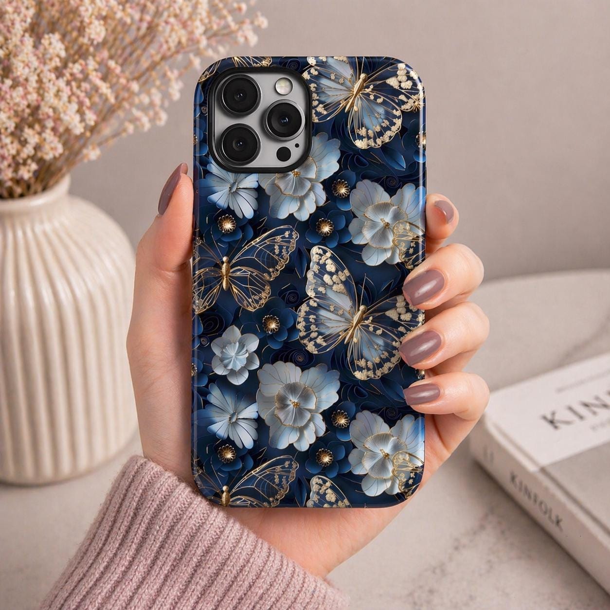 Blue Butterfly Phone Case - Etsy