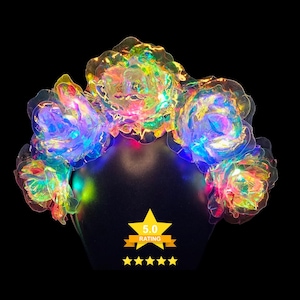 Opal Glow - Iridescent LED Flower Crown – Free UK Delivery - Handmade Festival Headpiece