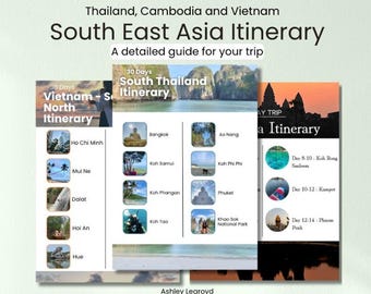 Itinerario por el Sudeste Asiático: Tailandia, Camboya, Vietnam. Guía de viaje de 3 meses, Guía/Itinerario del Sudeste Asiático, Itinerario digital descargable, Asia