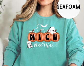 Halloween NICU Sweatshirt, Comfort Colors Sweatshirt, Spooky Nurse Sweatshirt, Nurse Halloween Gifts, Halloween Party Shirt, Nurse Halloween
