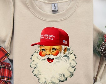 Make Christmas Great Again Trump Christmas Shirt, Trump Gifts, MAGA Santa Christmas Sweatshirt Gift For Republican Mom, Republican Gifts