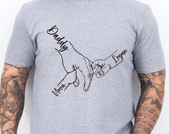 Custom Dad Hand With Kid Names Tee, Holding Dad Fingers Shirt, Custom Kids Name Shirt, Fathers Day Gift, Gift For Papa, Personalized Dad Tee