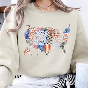 Moletom retrô com o mapa dos EUA, moletom com o dia 4 de julho, moletom com o dia 4 de julho, moletom com a bandeira dos EUA, moletom retrô com o dia 4 de julho, moletom patriótico