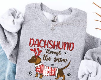 Dackel Weihnachten Sweatshirt, Weihnachten süßer Hund Hoodie, Dackel Weihnachten Shirt, Hundeliebhaber Pullover, Weihnachten Weihnachten Sweatshirt, Dackel Mutter Geschenk