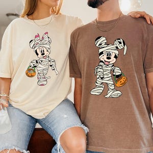 Komfort Farben Mickey Minnie Paar Shirt, passende Disney Familie Shirt, süßes Disney Familie Shirt, trendige Paar Shirts, Disneyworld Shirts
