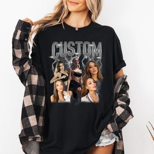Comfort Colors Bootleg Girlfriend Shirt, Custom Bootleg Tee, Custom Photo Graphic 90s Shirts, Custom Girlfriend Tee, Insert Your Design Shir image 3