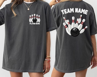 Comfort Colors® Custom Bowling Shirt, Bowling Team Shirts, Bowling Squad Shirt, Personalized Bowling Team Name Tees, Matching Bowling Shirt