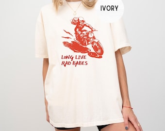 Komfortfarben Es lebe Rad T-Shirt, Boho-T-Shirt für Frauen, Retro-T-Shirt für Frauen Bike T-Shirt, feministisches Mädchen-Power-Shirt, feministisches Frauen-T-Shirt