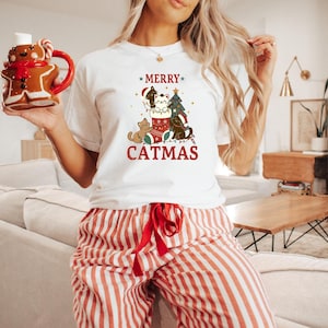Comfort Colors Merry Catmas Shirt, Christmas Cat Shirt, Cat Lover Shirt, Gift For Christmas, Meowy Christmas Shirt, Funny Christmas Shirt