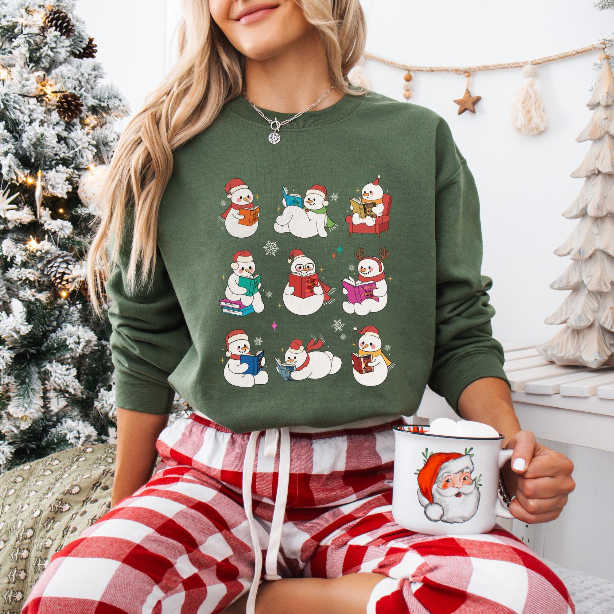 Onsoyours Maglietta Natalizia Donna Con Pupazzo Di Neve E Tasche – Maniche Lunghe, Morbida E Casual, Stampa Grafica Festiva