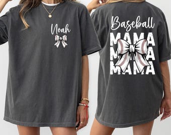 Chemise baseball maman personnalisée Comfort Colors®, chemise baseball maman, t-shirt baseball coquette, chemise baseball maman personnalisée, cadeau pour la fête des mères