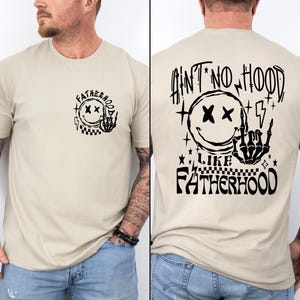 Camiseta &quot;Ain&#39;t No Hood Like Fatherhood&quot;, Camiseta engraçada para o pai, Presente para o Dia dos Pais, Camiseta legal para o pai, Camiseta rock and roll para o pai, Camiseta da paternidade, Presente para o pai