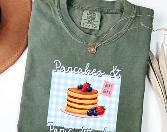 Shirt Comfort Colors® Pannenkoeken en paniekaanvallen, leuk shirt voor geestelijke gezondheid, grappig T-shirt voor geestelijke gezondheid, shirt voor sarcastische paniekaanvallen