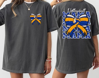 Comfort Colors® Coquette Volleyball Mama Shirt, Game Day Tee, Volleyball Bow Tee, Mothers Day Gift, Sports Mom Shirt, Volleyball Season Tee