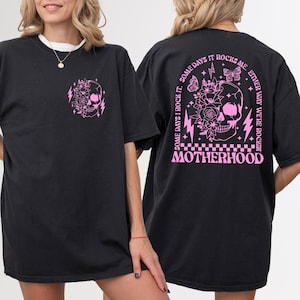 Comfort Colors® Motherhood Sometimes I Rock It Sometimes It Rocks Me Shirt, Rocker Mom Shirts, Mothers Day Gift, Funny Mom Tee, Gift For Mom