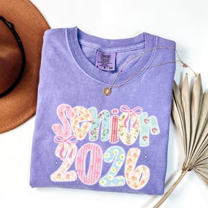 Comfort Colors Senior 2026 Shirt, Coquette Bow Senior Shirt, Class of 2026 Senior Tee, Girly Senior Graduation Shirt, Cute Senior Tee