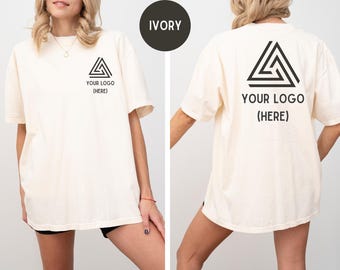 Custom Comfort Colors Shirts Front Back Print, Custom Logo Shirt, Bachelorette Custom Pocket Shirt, Custom Logo Design Shirt, Team LogoShirt