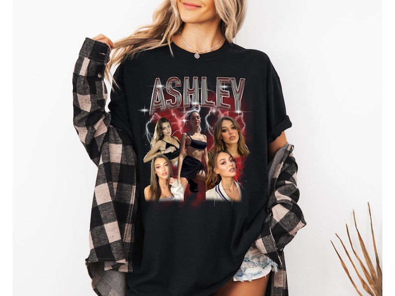 Comfort Colors Bootleg Girlfriend Shirt, Custom Bootleg Tee, Custom Photo Graphic 90s Shirts, Custom Girlfriend Tee, Insert Your Design Shir image 1