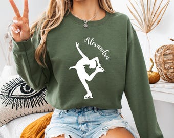 Custom Ice Skating Shirt, Cute Figure Skater Gift, Personalized Ice Skater Sweater, Custom Figure Skating Sweatshirt, Ice Dance Shirt