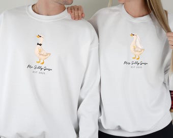 Silly Goose Couple Sweatshirts, Wifey And Hubby Hoodie, Mr And Mrs Matching Hoodies, Funny Couple Hoodies, Newlywed Shirt, Honeymoon Hoodie