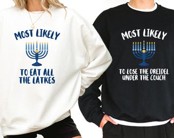 Grappige Chanoeka bijpassende sweater, grappige Joodse hoodie, Chanoeka familie trui, aangepaste Chanoeka trui, Happy Hanukkah Group shirts