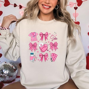 Nurse Valentine Sweatshirt, Cupid Favorite Nurse Shirt, Nurse Valentines Day Shirt, Retro Valentine Shirt, ICU Nurse Shirt, Nurse Coquette