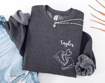 Custom Figure Skating Sweatshirt, Ice Skating Hoodie, Custom Ice Dancer Shirt, Personalized Ice Skating Sweater, Cute Ice Skating Gift